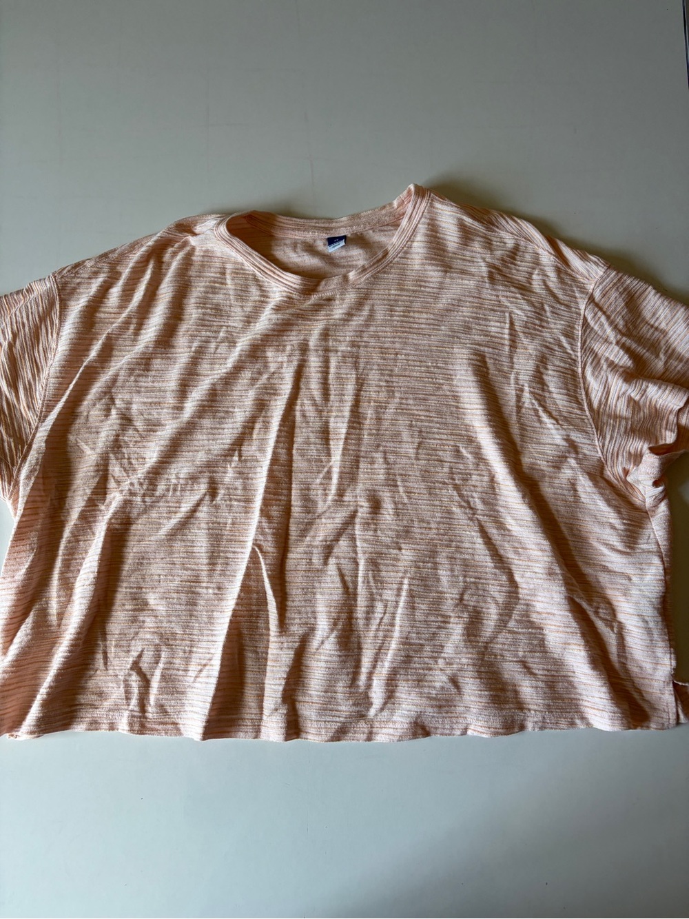 Old Navy Slub Knit T-Shirt Womens 3X Orange Textured Short Sleeve Boxy Crop Top